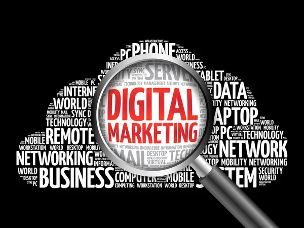 Parola di marketing digitale cloud — Foto Stock