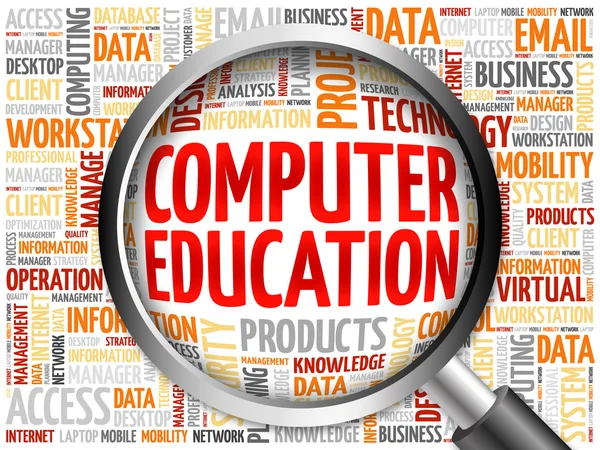 Computadora Educación palabra nube — Foto de Stock