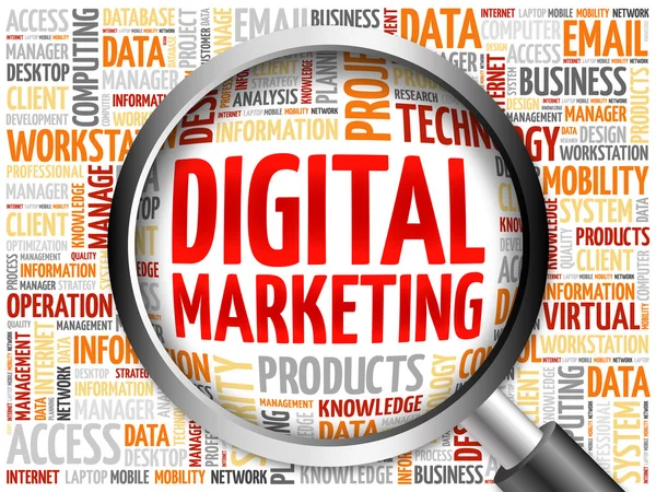 Parola di marketing digitale cloud — Foto Stock