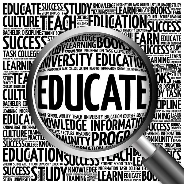 EDUCATE. Word education collage — Stock Photo, Image