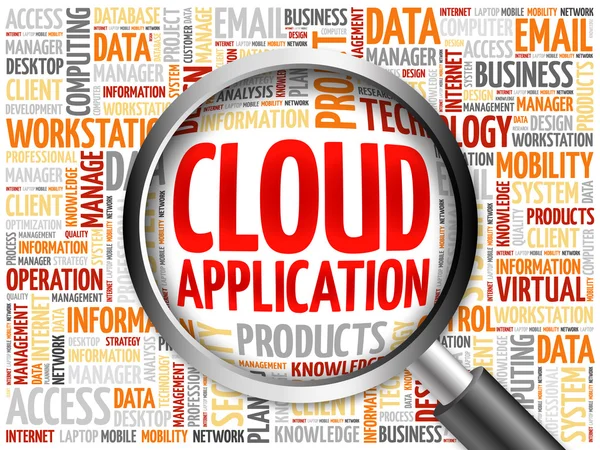 Cloud Applicazione parola cloud — Foto Stock