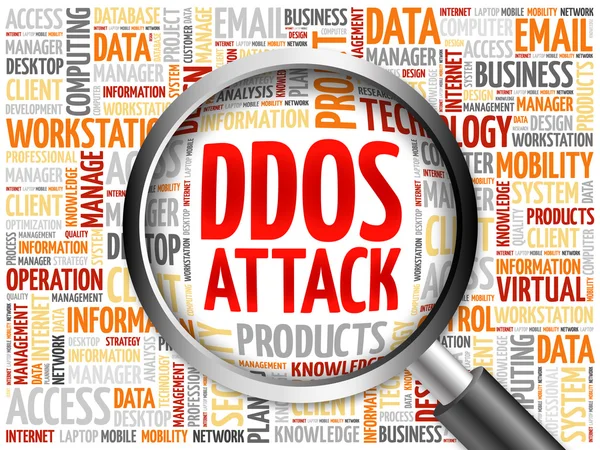 DDOS Nube de palabras de ataque — Foto de Stock