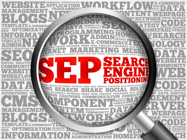 SEP (search engine positioning) word cloud — Stock Photo, Image