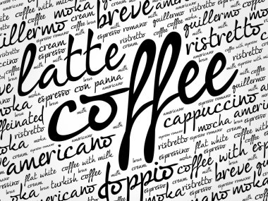 Kelime bulutu listesi kahve içer