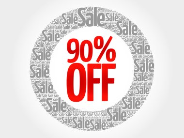 %90 off kelime bulutu