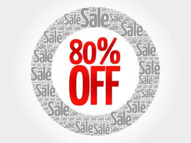 %80 indirim kelime bulutu