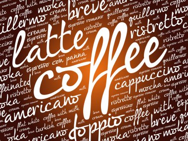 Kelime bulutu listesi kahve içer