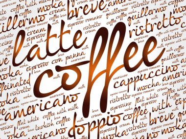 Kelime bulutu listesi kahve içer