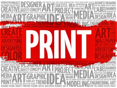 Yazdırma kelime bulutu