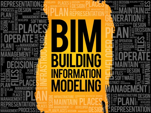 BIM - modelowanie informacji o budynku — Wektor stockowy