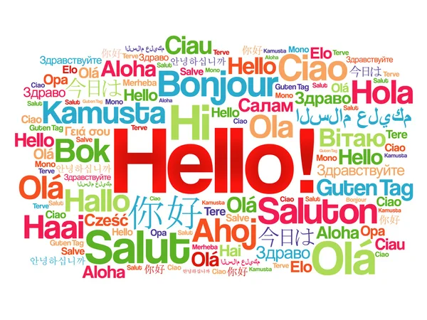 Hello word cloud in different languages — Stock Vector
