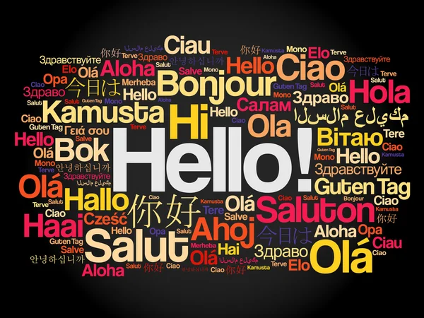 Hello word cloud in different languages — Stock Vector