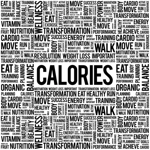 Kalori word bulut arka plan — Stok Vektör