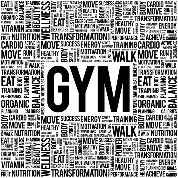 GYM word cloud background — Stock Vector