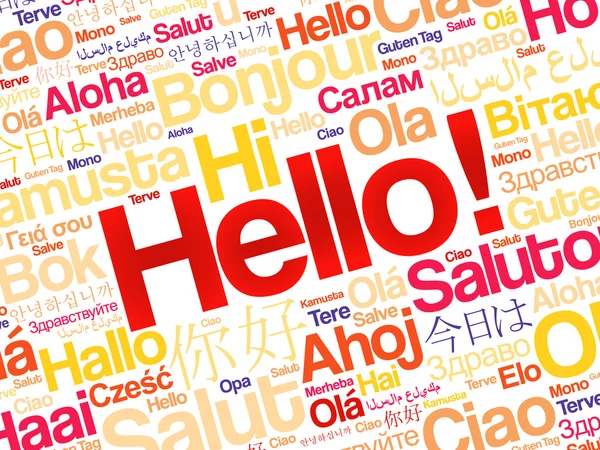 Mot Bonjour dans différentes langues — Image vectorielle