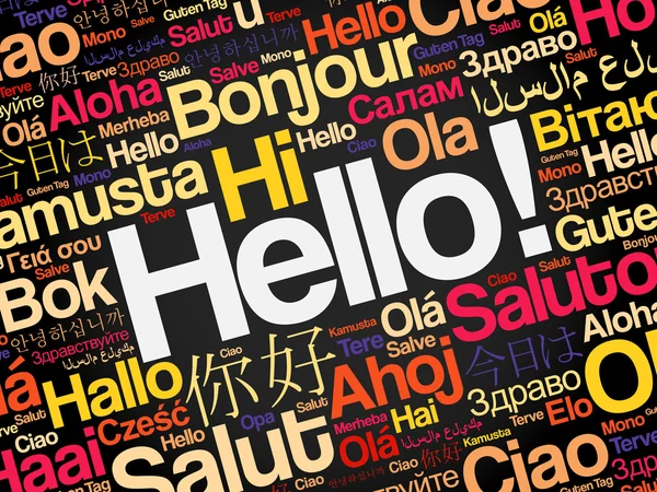 Wort hallo in verschiedenen Sprachen — Stockvektor