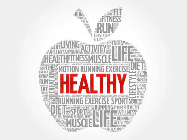 HEALTHY pomme mot nuage — Image vectorielle