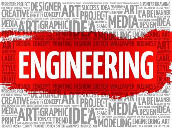 Ingeniería palabra nube — Archivo Imágenes Vectoriales