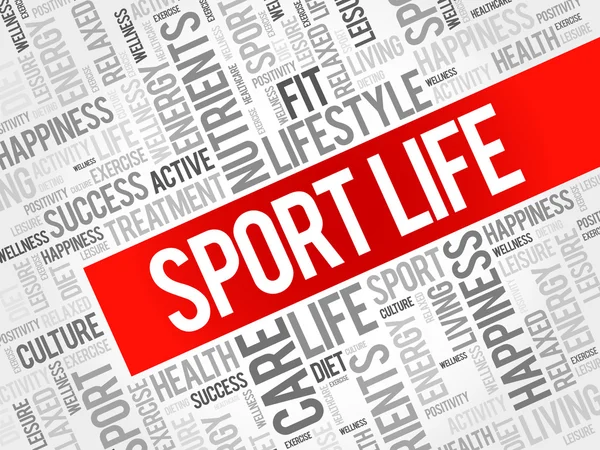 Sport Life word cloud background — Stock Vector