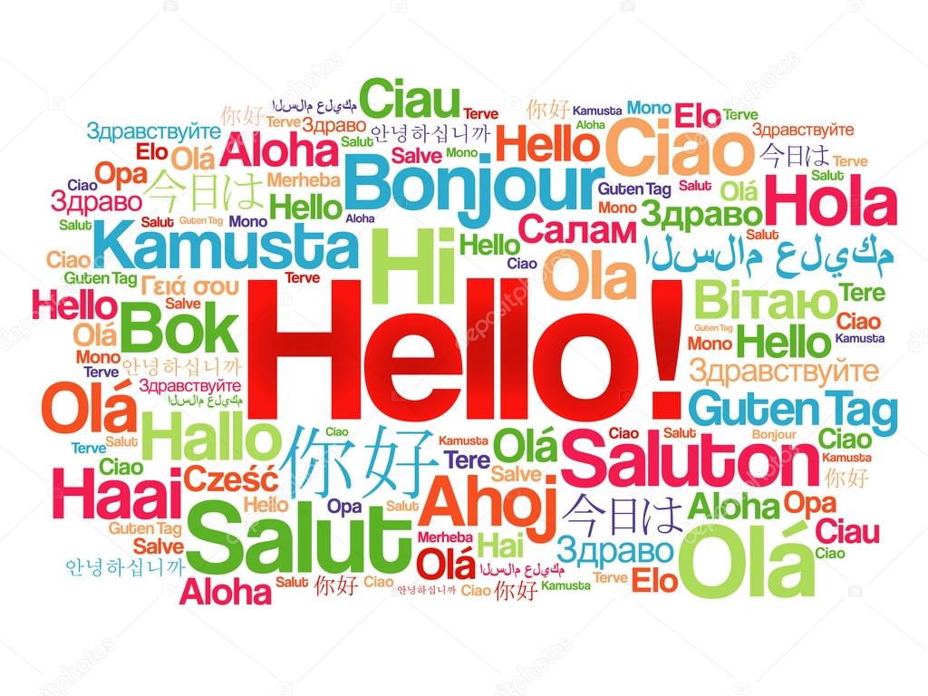 Hello word cloud in different languages