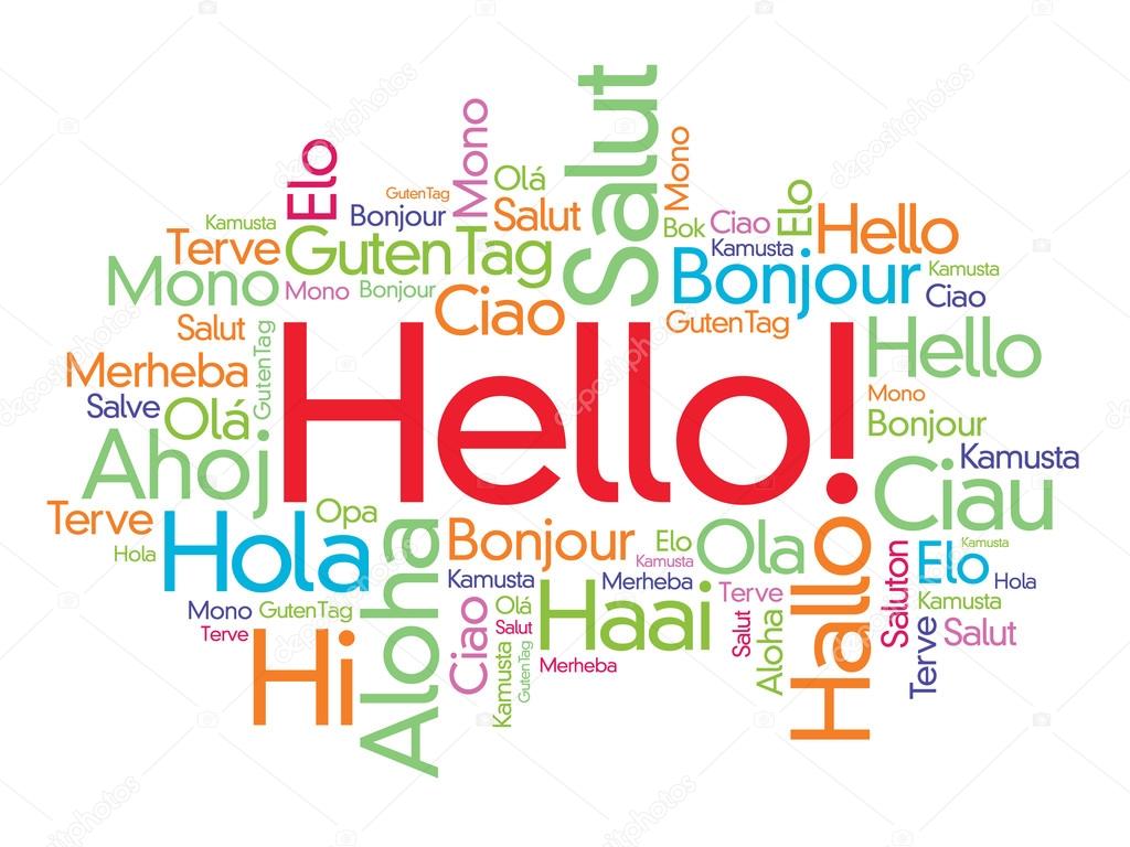 depositphotos_112431948 stock illustration hello word cloud in different