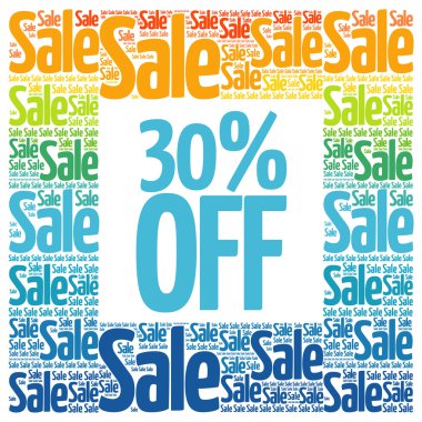 % 30 off Satılık kelime bulutu