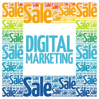 Dijital pazarlama kelime bulutu