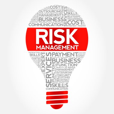 Risk yönetimi ampul kelime bulutu