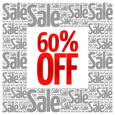 %60 off Satılık kelime bulutu