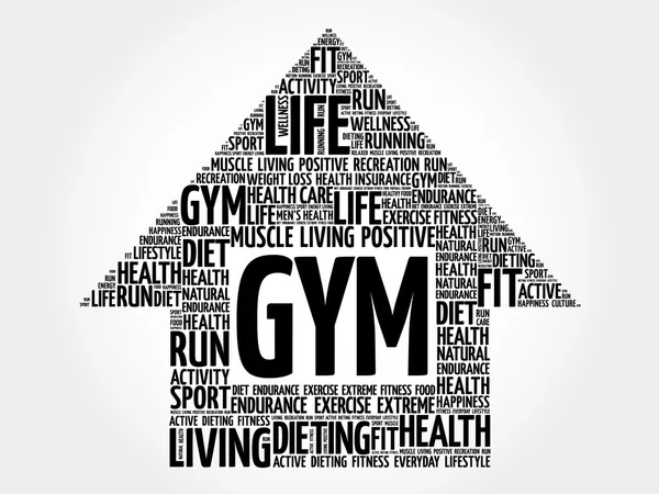 GYM arrow word cloud — Stock Vector