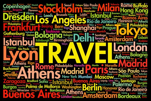 TRAVEL word cloud concept — Stock Vector