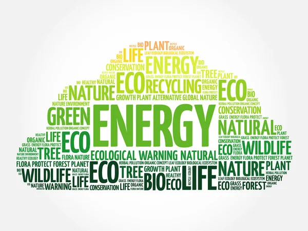 Energie word cloud — Stockvector