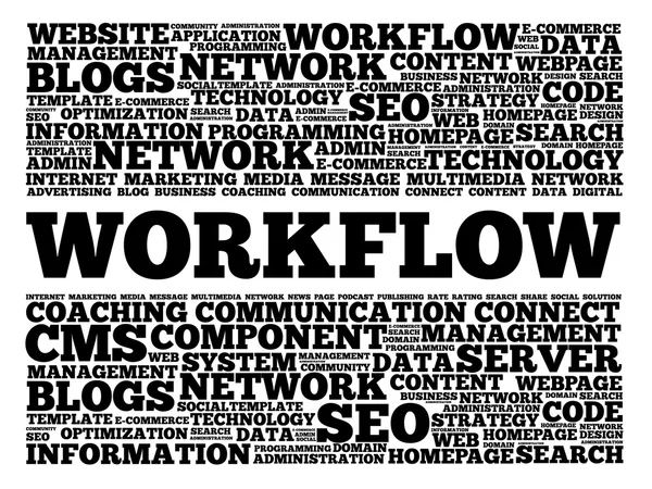 Wortwolke im Workflow — Stockvektor
