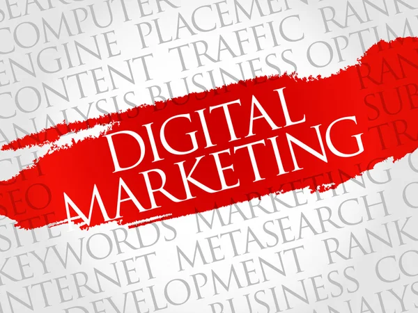 Wortwolke für digitales Marketing — Stockvektor