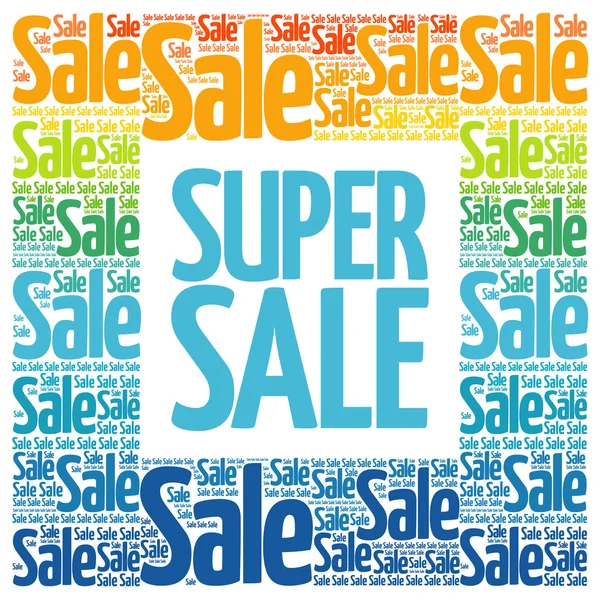 SUPER SALE words cloud — Stock Vector