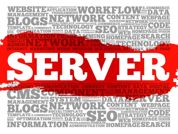 Server-Wortwolke — Stockvektor