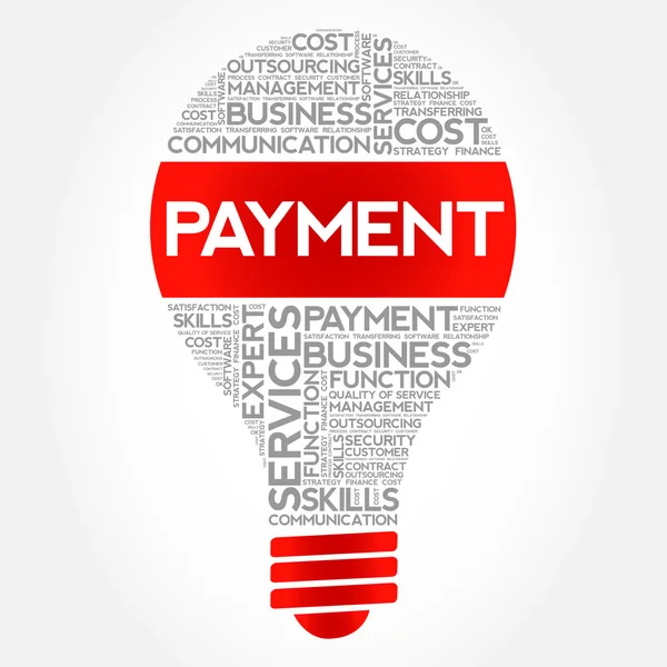 Payment bulb word cloud — Stock Vector