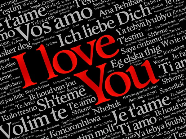 I LOVE YOU, Love word cloud — Stock Vector