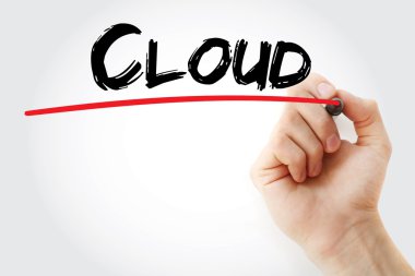 el işareti ile bulut yazısı