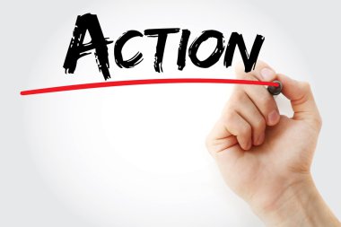 El eylem marker ile yazma