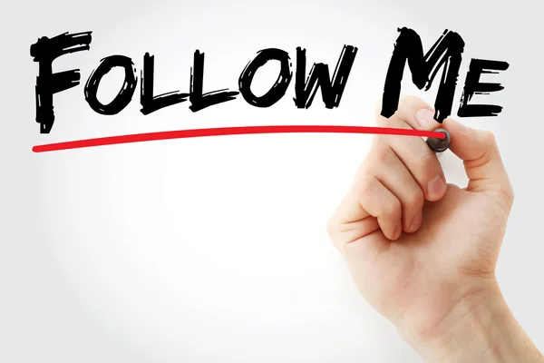 Hand writing Follow Me with marker — Stock Photo, Image