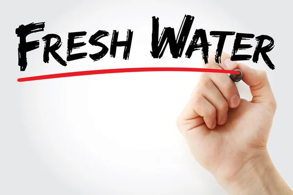 Hand writing Fresh Water with marker — Stock Photo, Image