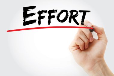 el işareti ile çaba yazısı