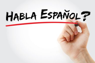 Hand writing Habla Espanol? clipart