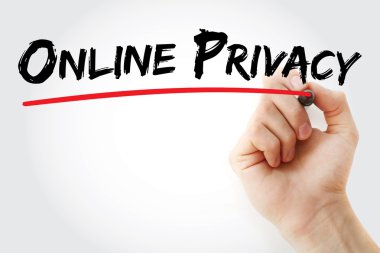 el işareti ile çevrimiçi gizlilik yazısı