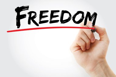 el işareti ile özgürlük yazısı