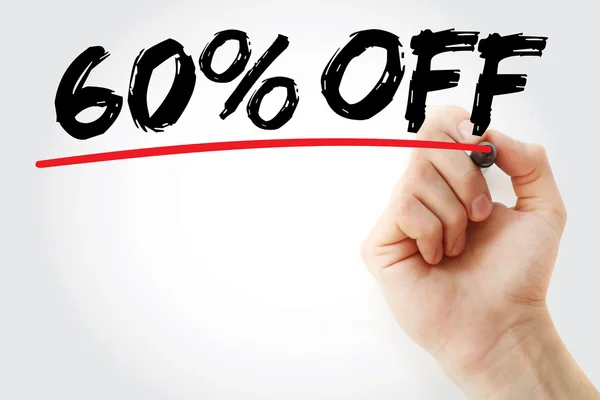 stock image Hand writing 60% Off with marker