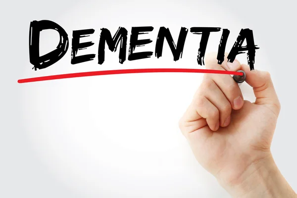 Ruční psaní demence se značkou — Stock fotografie