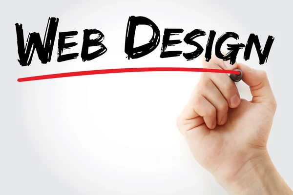 Hand writing Web Design with red marker — Stock Photo, Image