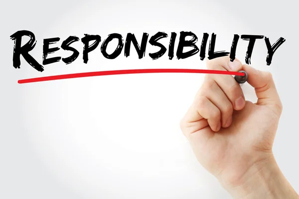 Hand writing Responsibility with marker — Stock Photo, Image